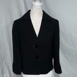Tahari Arthur S. Levine Black Blazer Jacket Size 8 Polyester Prof Workwear